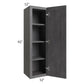 RTA Stone Grey 12" x 42" Wall Cabinet with 2 Decorative End Panels