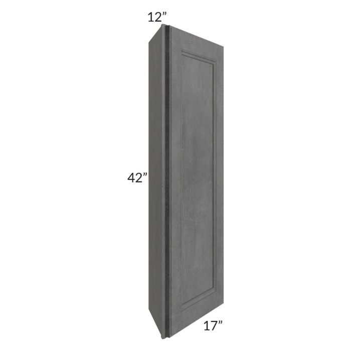 RTA Stone Grey 12" x 42" Wall End Angle Cabinet