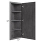 RTA Stone Grey 12" x 42" Wall End Angle Cabinet