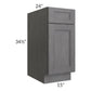 RTA Stone Grey 15" Base Cabinet