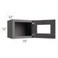 RTA Stone Grey 15" x 12" Decorative Wall Cabinet with Plain Glass