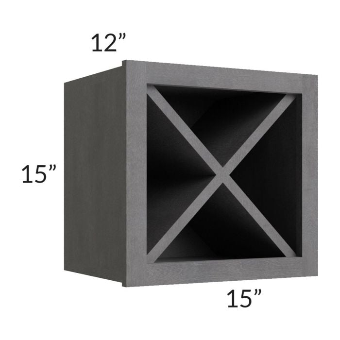 RTA Stone Grey 15" x 15" Wine Storage Cabinet