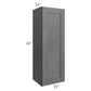 RTA Stone Grey 15" x 42" Wall Cabinet with 2 Decorative End Panels and Glass Door