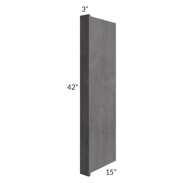 RTA Stone Grey 15" x 42" Wall End Panel