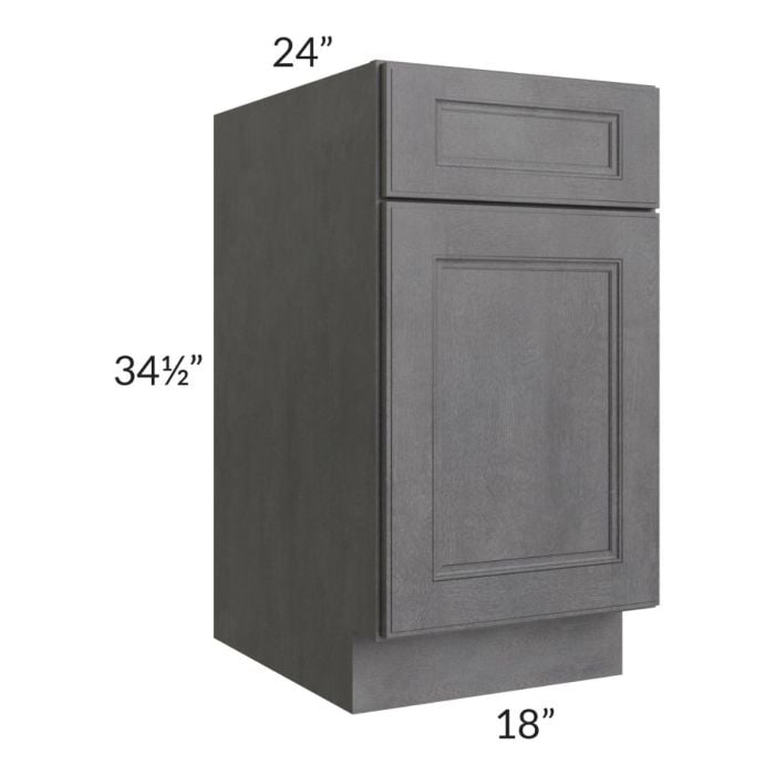 RTA Stone Grey 18" Base Cabinet with 1 Decorative End Panel