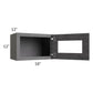 RTA Stone Grey 18" x 12" Decorative Wall Cabinet with Plain Glass