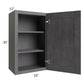 RTA Stone Grey 18" x 30" Wall Cabinet with 2 Decorative End Panels