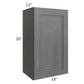RTA Stone Grey 18" x 30" Wall Cabinet with Glass Door