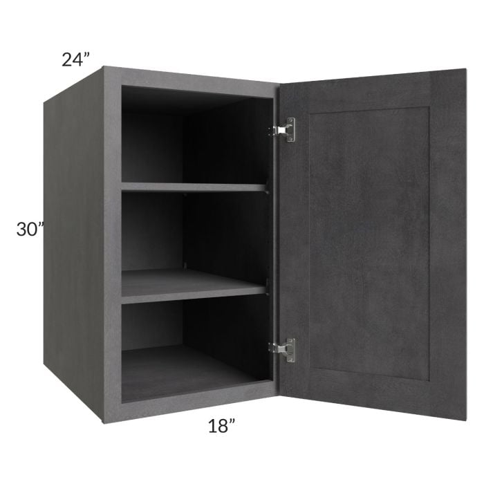 RTA Stone Grey 18" x 30" x 24" Split Pantry Wall Cabinet
