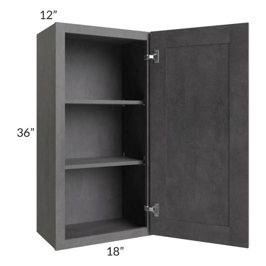 RTA Stone Grey 18" x 36" Wall Cabinet with 2 Decorative End Panels