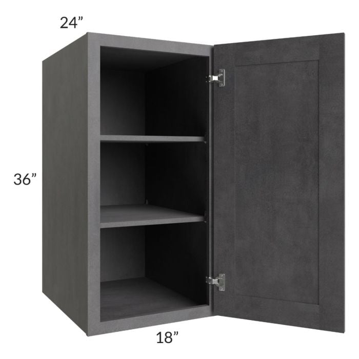 RTA Stone Grey 18" x 36" x 24" Split Pantry Wall Cabinet