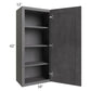 RTA Stone Grey 18" x 42" Wall Cabinet with 1 Decorative End Panel