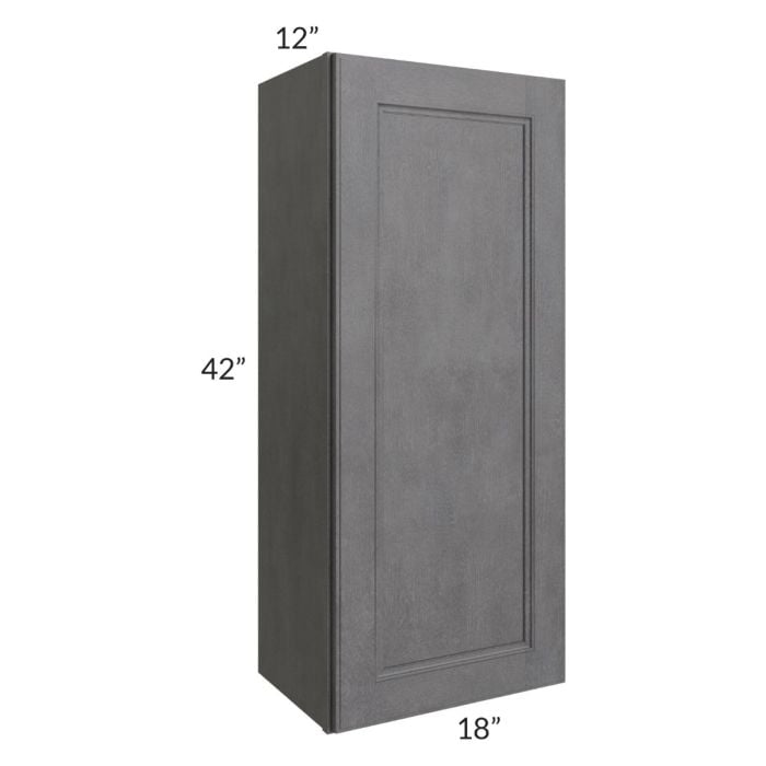 RTA Stone Grey 18" x 42" Wall Cabinet with 2 Decorative End Panels