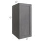 RTA Stone Grey 18" x 42" x 24" Split Pantry Wall Cabinet