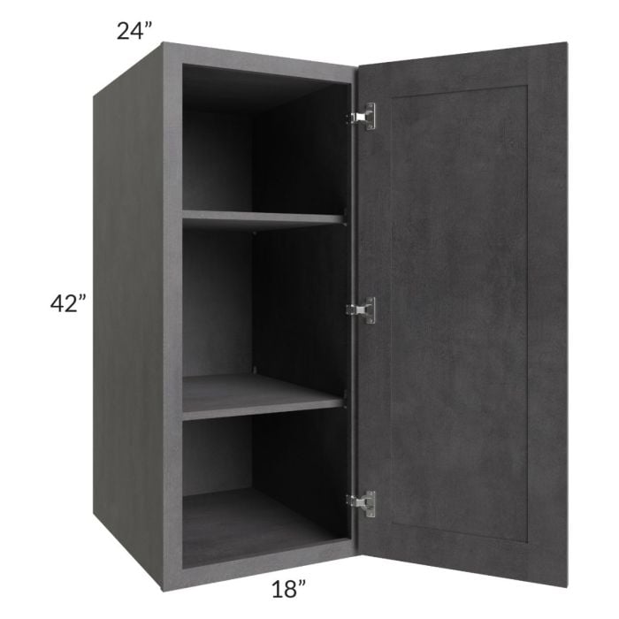 RTA Stone Grey 18" x 42" x 24" Split Pantry Wall Cabinet