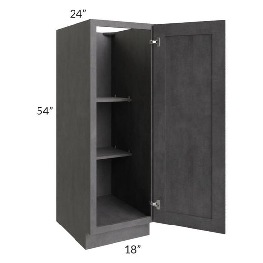 RTA Stone Grey 18" x 54" Split Pantry Base Cabinet with 2 Roll Out Trays