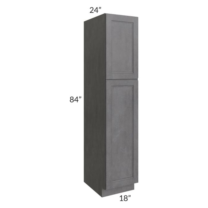 RTA Stone Grey 18" x 84" Utility Cabinet with 1 Decorative End Panel