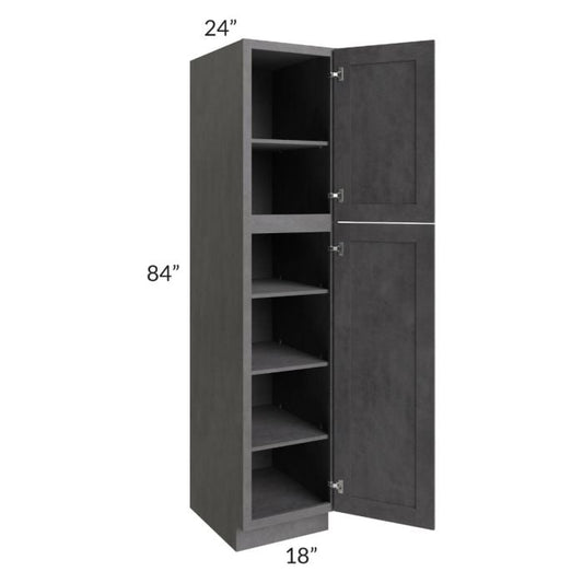 RTA Stone Grey 18" x 84" Utility Cabinet with 2 Roll Out Trays