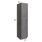 RTA Stone Grey 18" x 84" Utility Cabinet with 3 Roll Out Trays