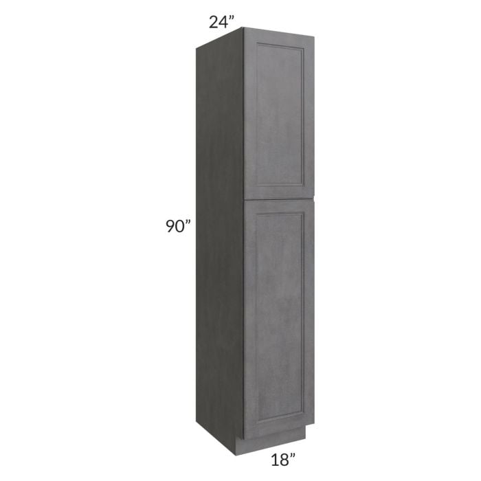 RTA Stone Grey 18" x 90" Utility Cabinet with 4 Roll Out Trays