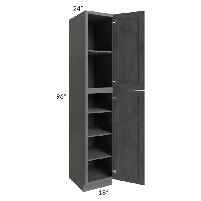 RTA Stone Grey 18" x 96" Utility Cabinet with 1 Roll Out Tray