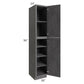 RTA Stone Grey 18" x 96" Utility Cabinet with 2 Decorative End Panels