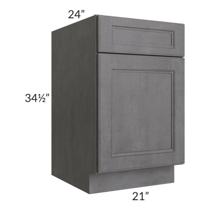 RTA Stone Grey 21" Base Cabinet with 2 Decorative End Panels