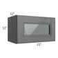 RTA Stone Grey 21" x 12" Decorative Wall Cabinet with Plain Glass