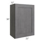 RTA Stone Grey 21" x 30" Wall Cabinet with 1 Decorative End Panel