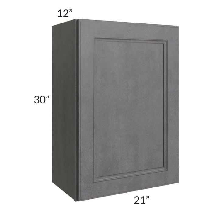RTA Stone Grey 21" x 30" Wall Cabinet with 1 Decorative End Panel