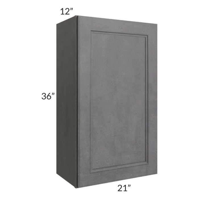 RTA Stone Grey 21" x 36" Wall Cabinet with 1 Decorative End Panel