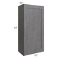 RTA Stone Grey 21" x 42" Wall Cabinet with 2 Decorative End Panels
