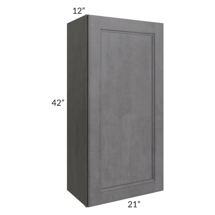 RTA Stone Grey 21" x 42" Wall Cabinet with 2 Decorative End Panels