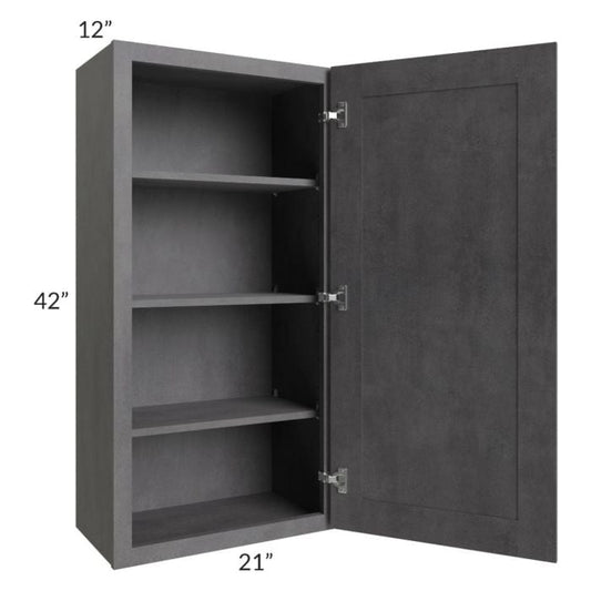 RTA Stone Grey 21" x 42" Wall Cabinet with Glass Door