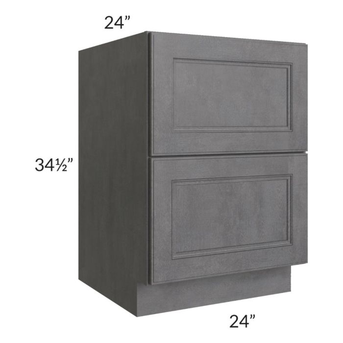 RTA Stone Grey 24" 2-Drawer Base Cabinet