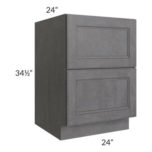 RTA Stone Grey 24" 2-Drawer Base Cabinet
