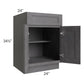 RTA Stone Grey 24" Base Cabinet with 1 Decorative End Panel