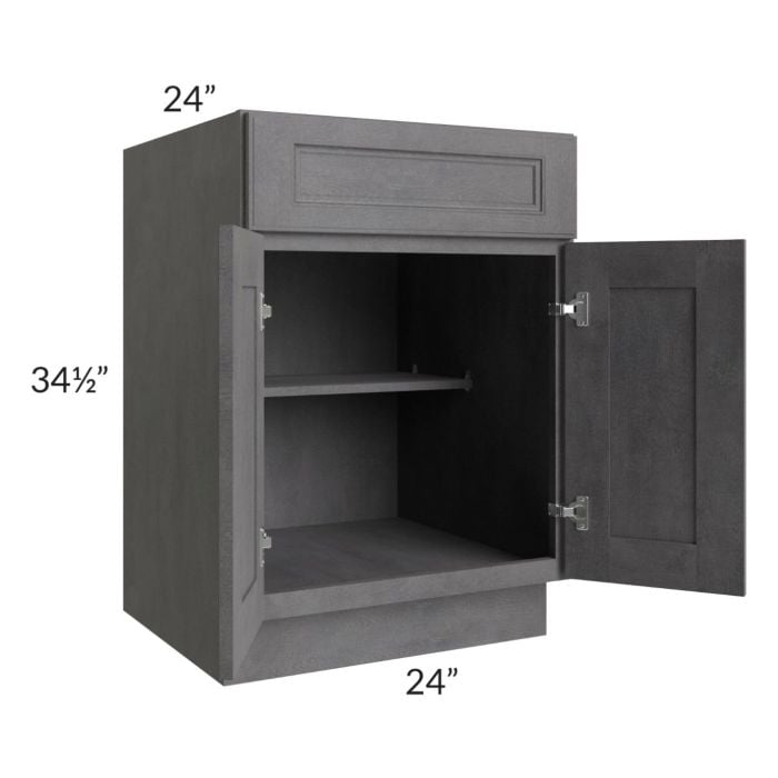 RTA Stone Grey 24" Base Cabinet with 1 Decorative End Panel