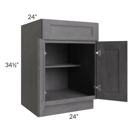 RTA Stone Grey 24" Base Cabinet with 1 Decorative End Panel