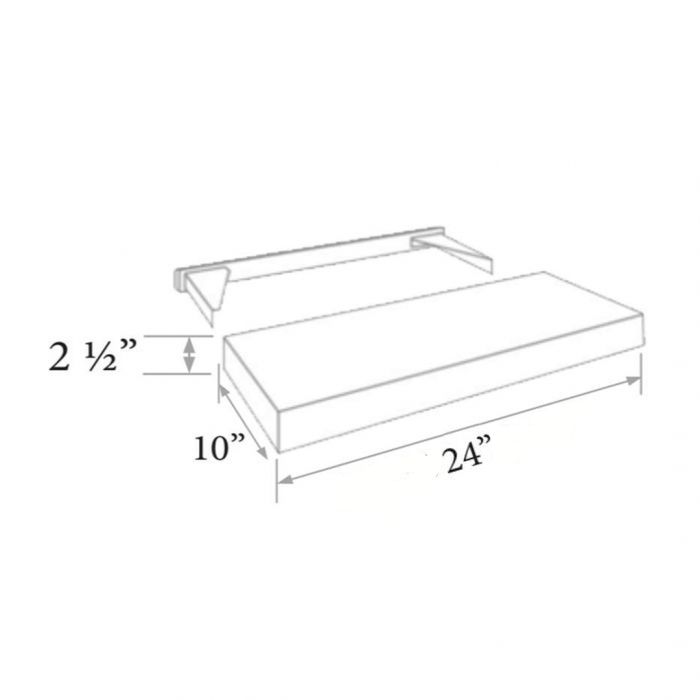 RTA Stone Grey 24" Floating Shelf