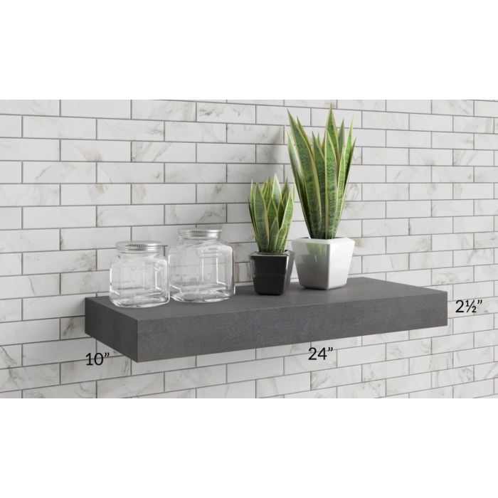 RTA Stone Grey 24" Floating Shelf