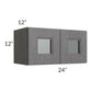 RTA Stone Grey 24" x 12" Decorative Wall Cabinet with Plain Glass