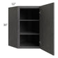 RTA Stone Grey 24" x 30" Diagonal Corner Wall Cabinet
