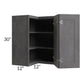 RTA Stone Grey 24" x 30" Easy Reach Corner Wall Cabinet