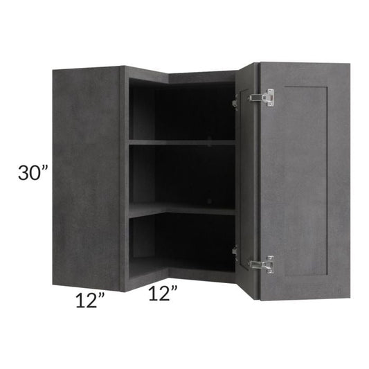 RTA Stone Grey 24" x 30" Easy Reach Corner Wall Cabinet