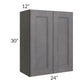 RTA Stone Grey 24" x 30" Wall Cabinet with 2 Decorative End Panels