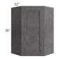 RTA Stone Grey 24" x 36" Diagonal Corner Wall Cabinet
