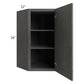 RTA Stone Grey 24" x 36" Diagonal Corner Wall Cabinet