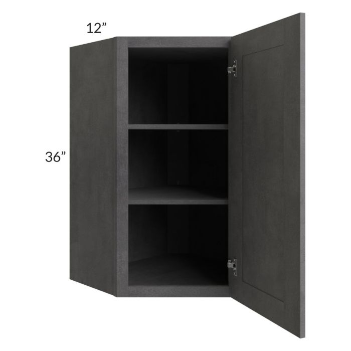 RTA Stone Grey 24" x 36" Diagonal Corner Wall Cabinet