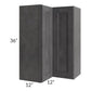 RTA Stone Grey 24" x 36" Easy Reach Corner Wall Cabinet